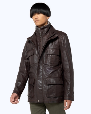 Εικόνα της MΠΟΥΦΑΝ ΔΕΡΜΑΤΙΝΟ PARKA REGULAR FIT thumb