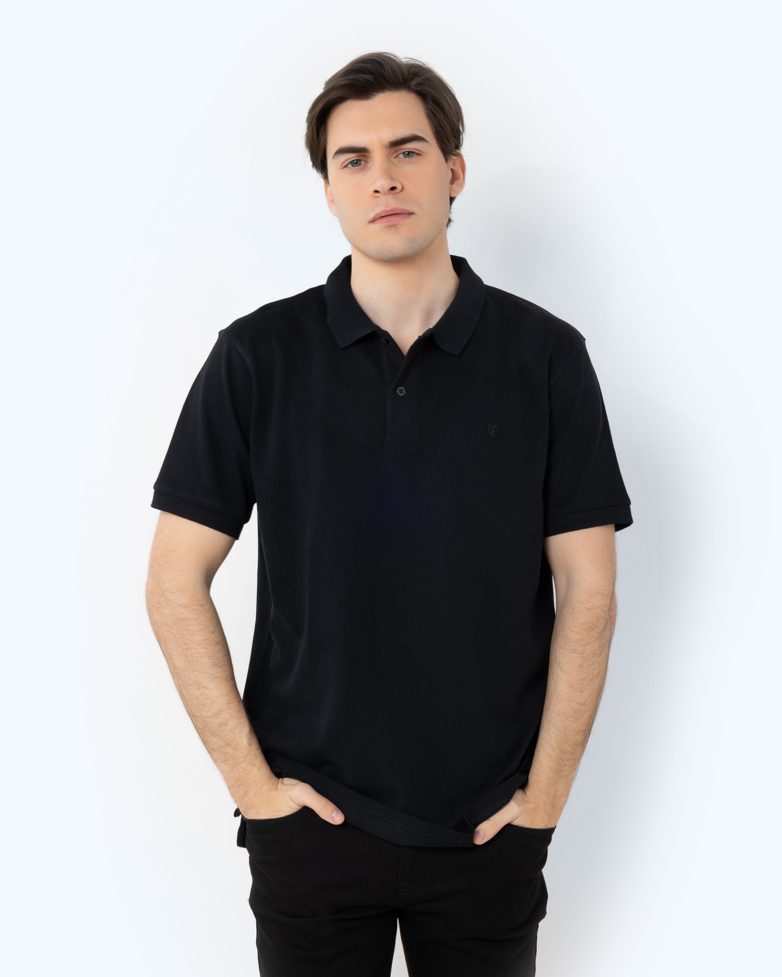 ΜΠΛΟΥΖΑ POLO PIQUE REGULAR FIT ΜΑΥΡΟ