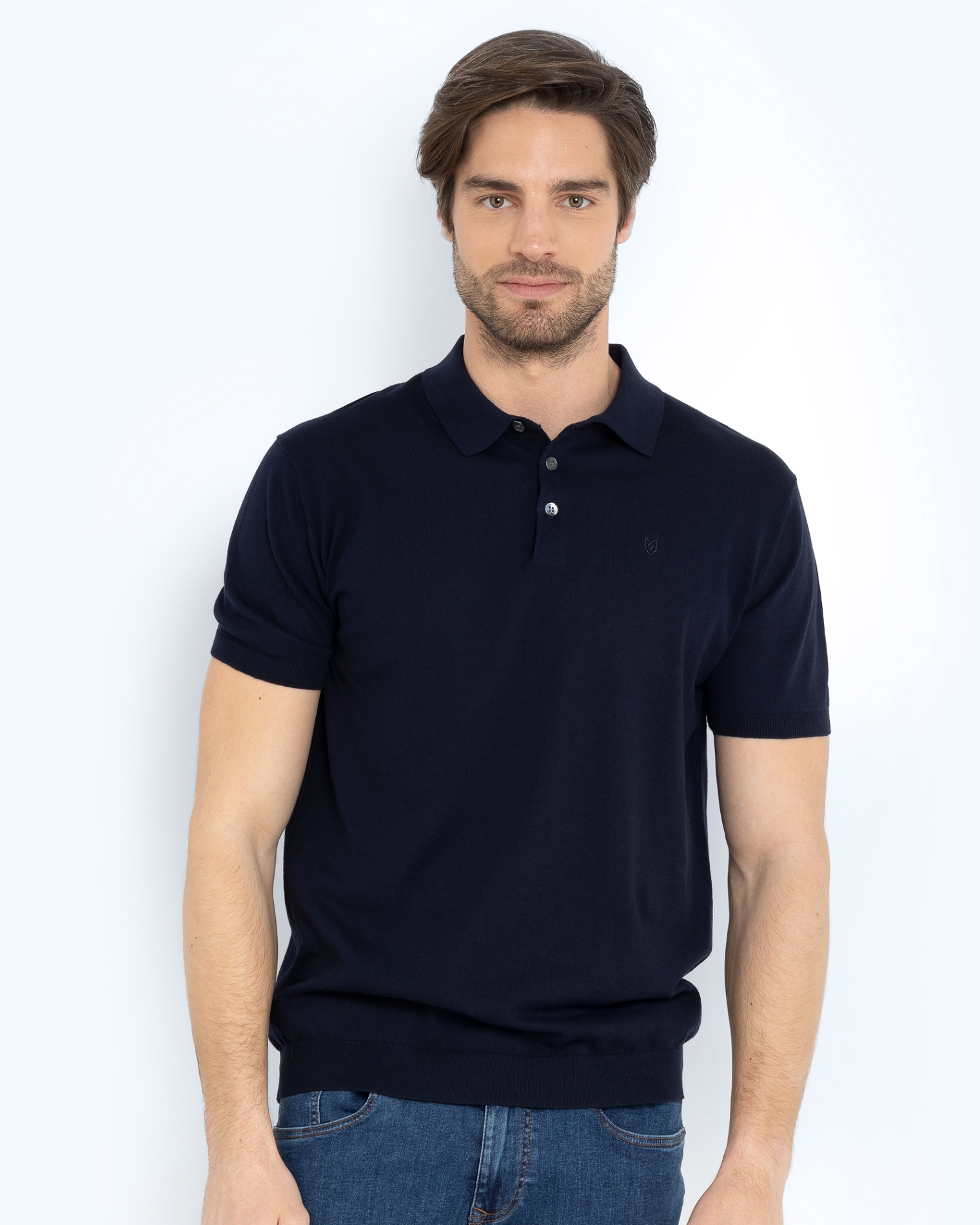 ΠΛΕΚΤΟ POLO REGULAR FIT ΜΠΛΕ