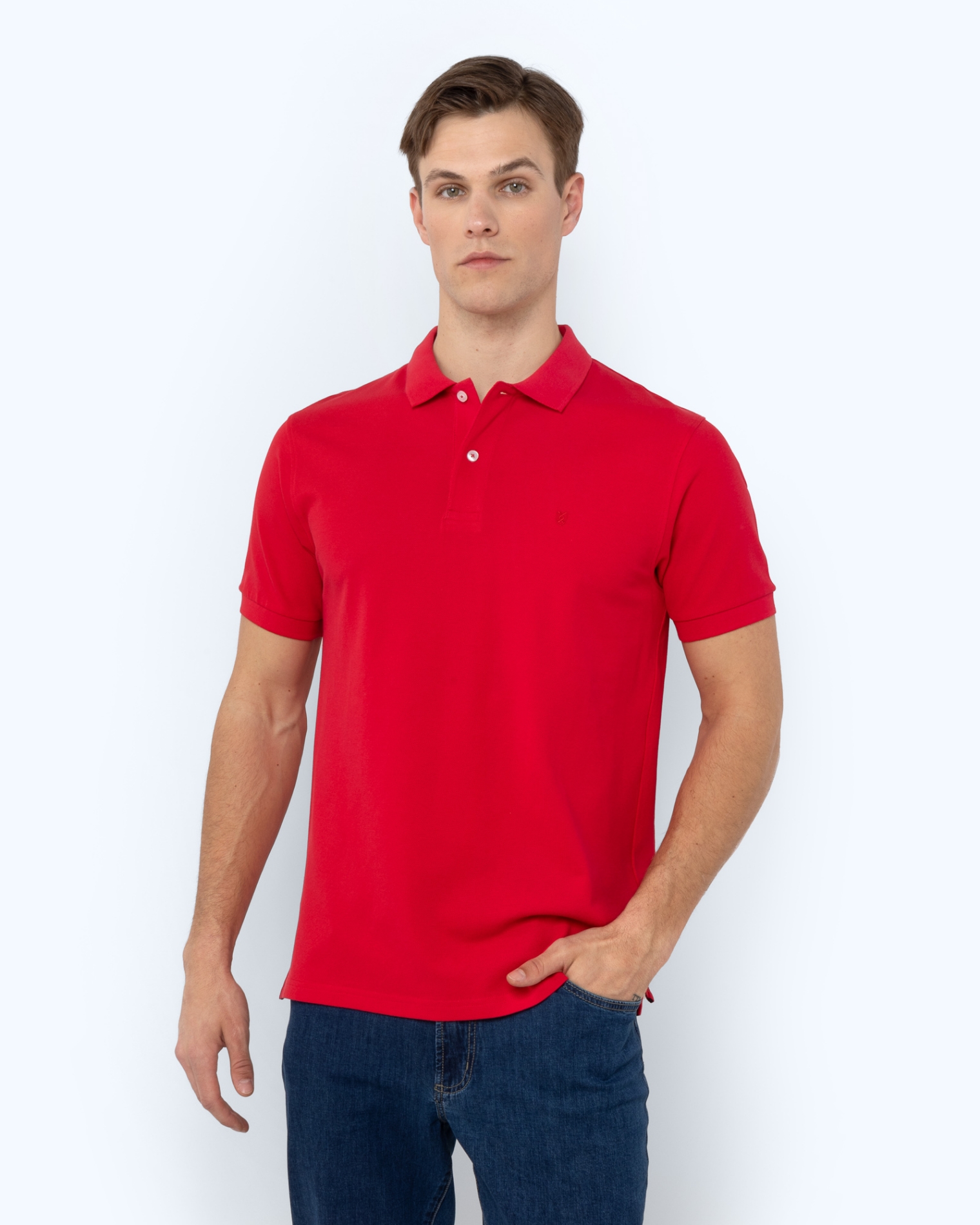 ΜΠΛΟΥΖΑ POLO PIQUE REGULAR FIT ΡΟΔΙ