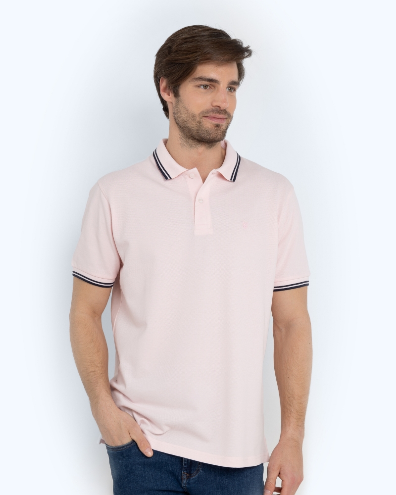POLO PIQUE TWIN TIPPED ΡΟΖ