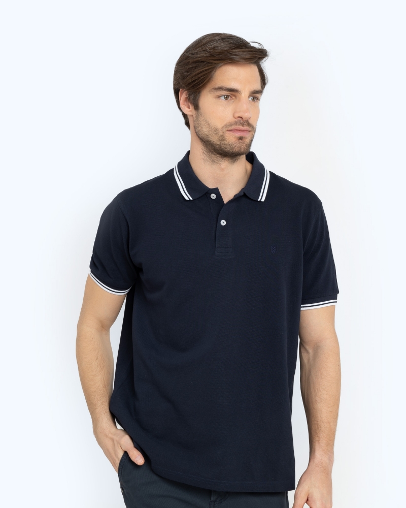 POLO PIQUE TWIN TIPPED ΜΠΛΕ