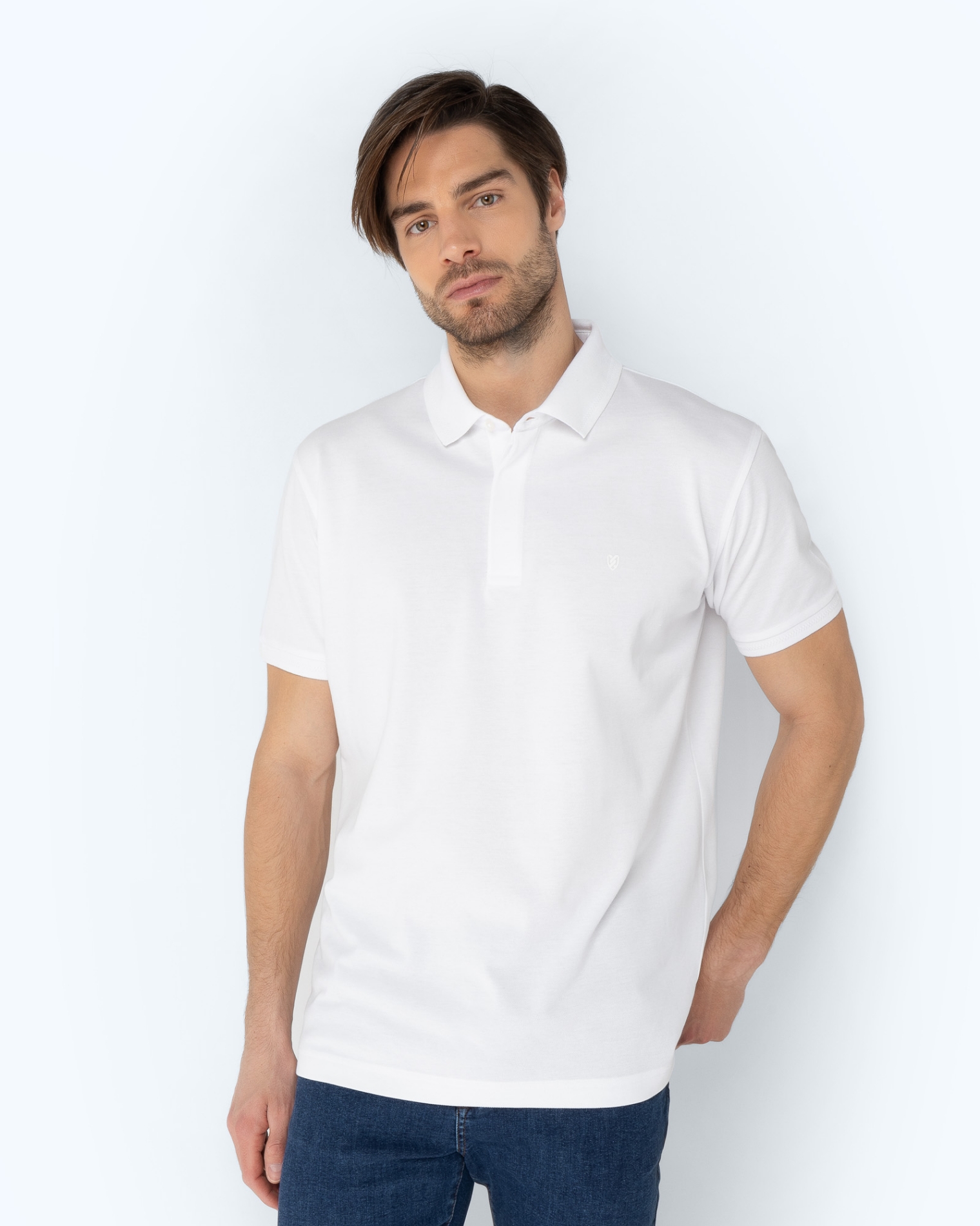 POLO PIQUE PIMA COTTON ΛΕΥΚΟ