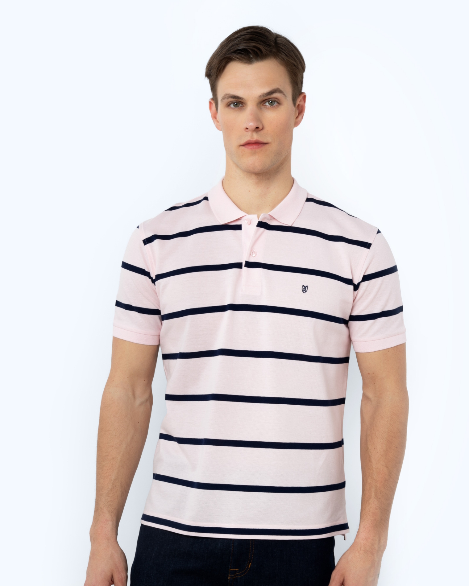 POLO PIQUE REGULAR FIT ΡΙΓΕΣ ΡΟΖ