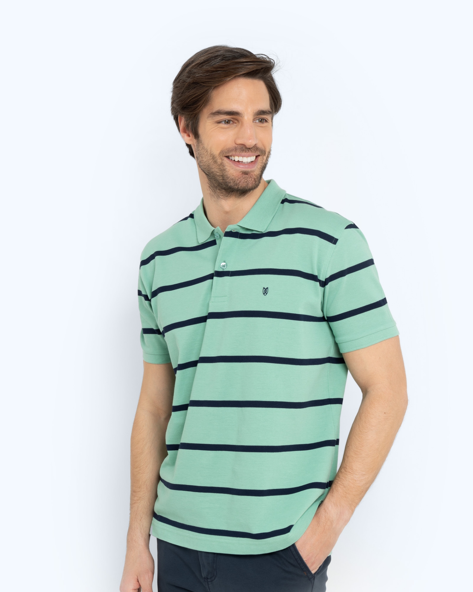 POLO PIQUE REGULAR FIT ΡΙΓΕΣ ΠΡΑΣΙΝΟ