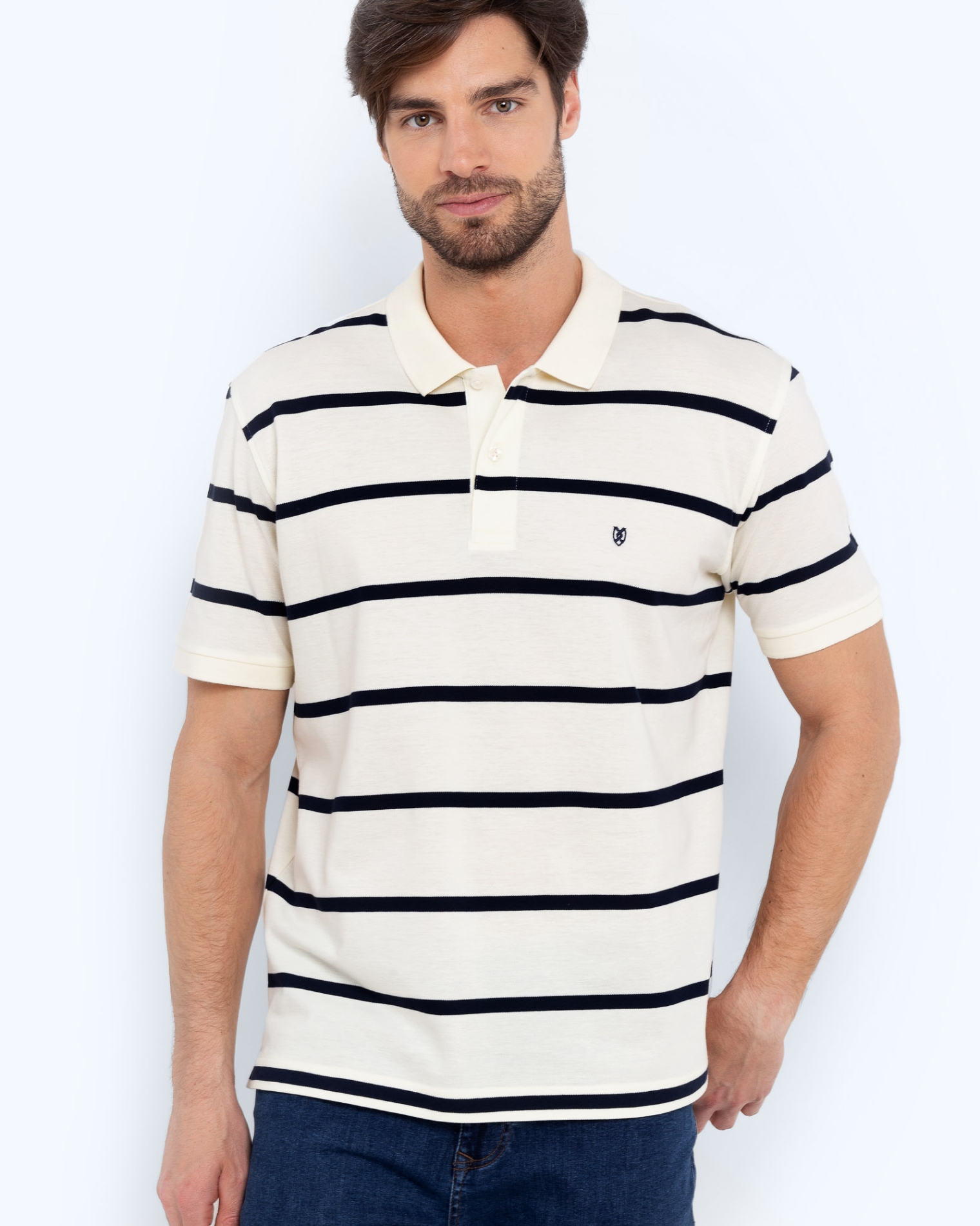 POLO PIQUE REGULAR FIT ΡΙΓΕΣ ΜΠΕΖ