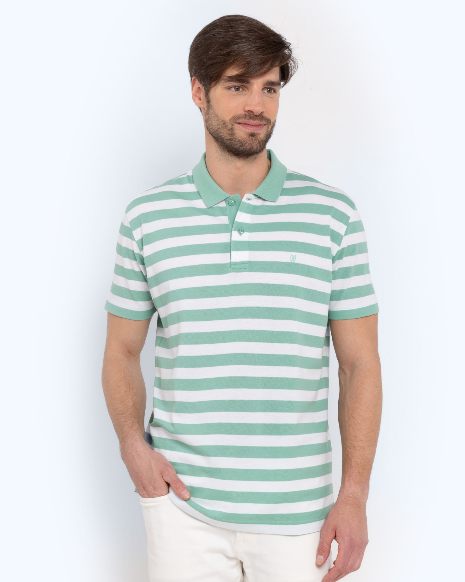 POLO PIQUE REGULAR FIT ΡΙΓΕΣ ΠΡΑΣΙΝΟ