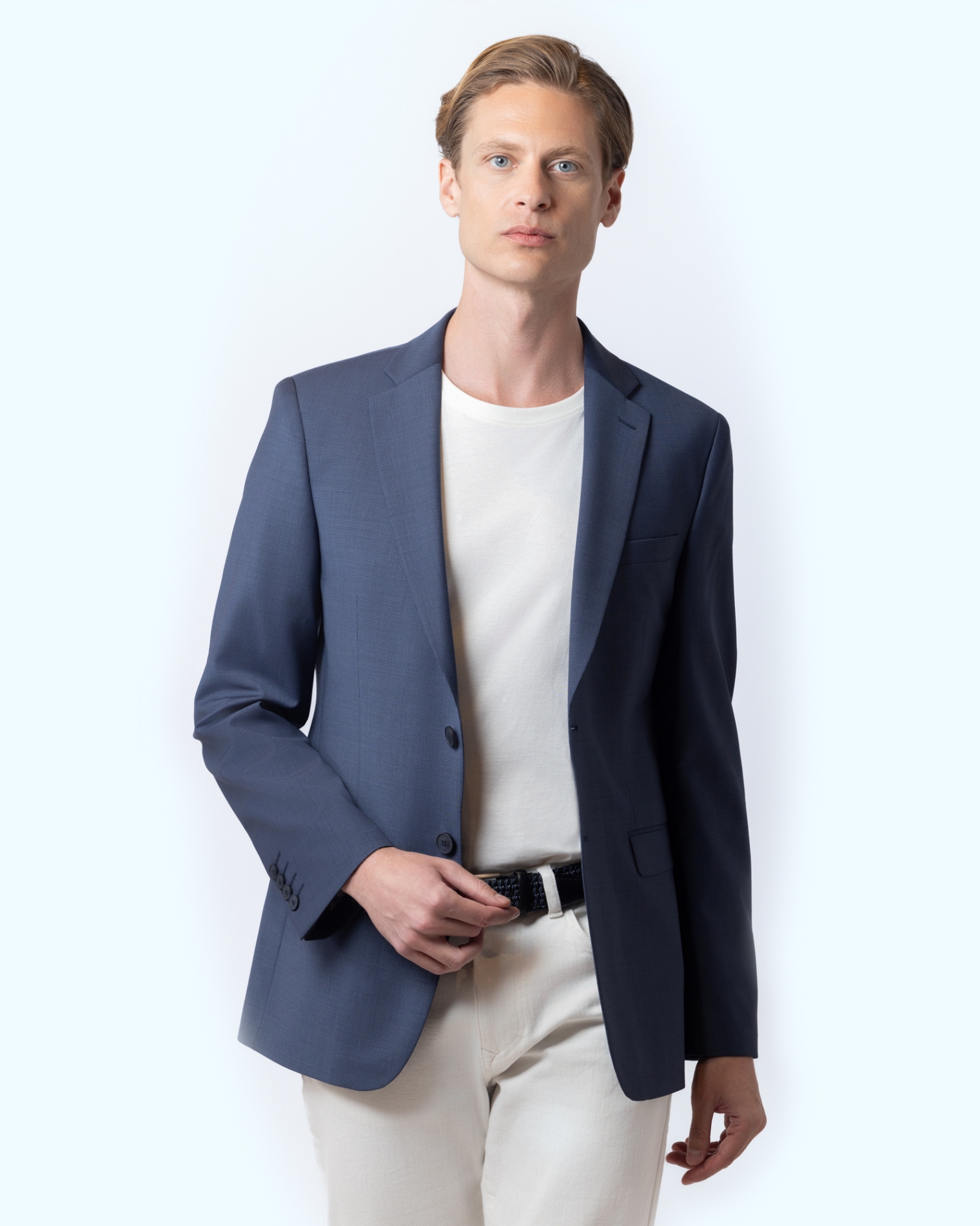 TWILL BLAZER REGULAR FIT ΜΠΛΕ