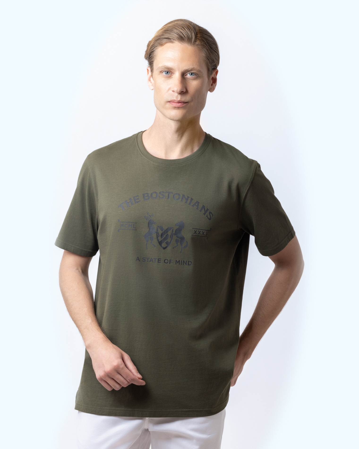 T-SHIRT THE BOSTONIANS LOGO OLIVE