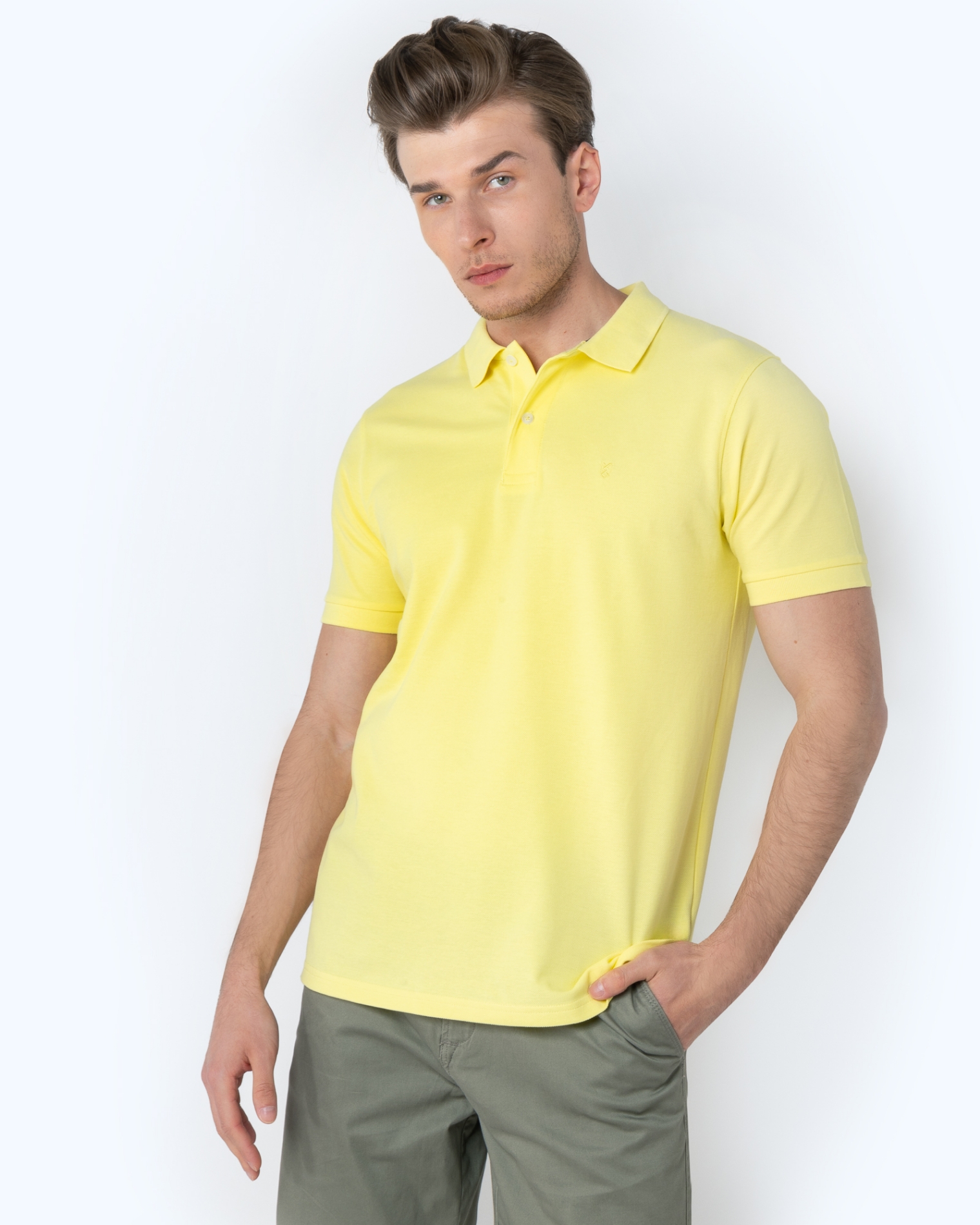 POLO PIQUE REGULAR FIT ΚΙΤΡΙΝΟ