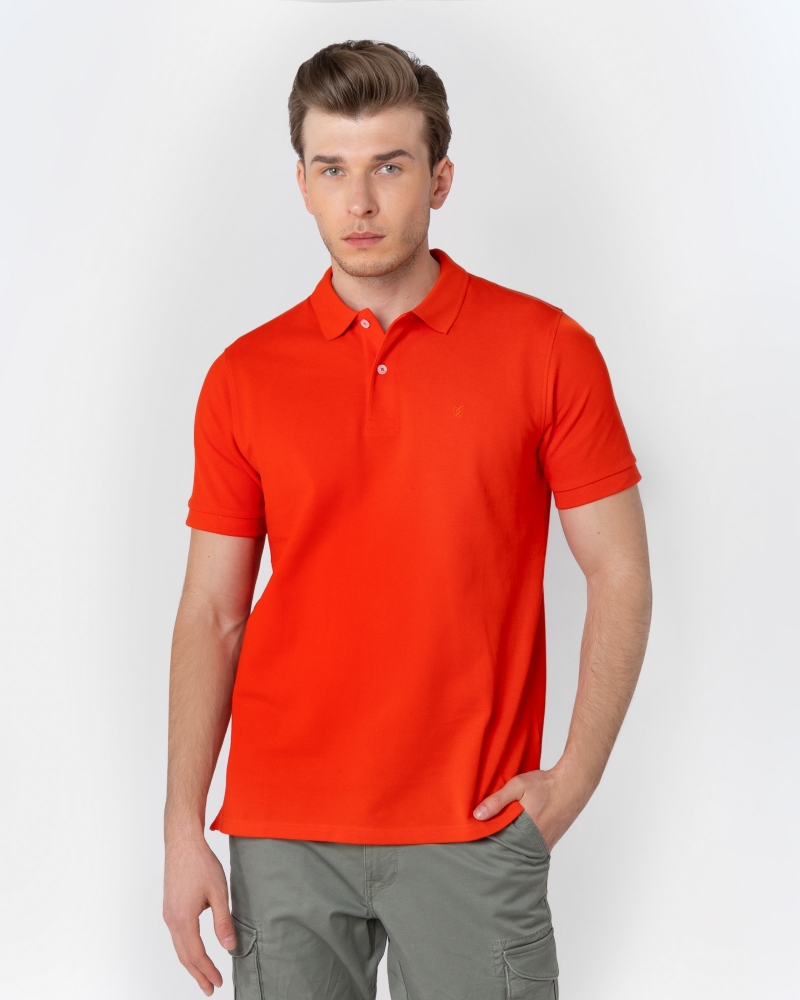 POLO PIQUE REGULAR FIT ΠΟΡΤΟΚΑΛΙ