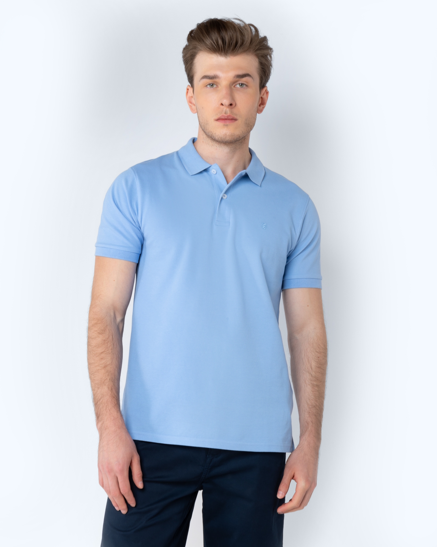 POLO PIQUE REGULAR FIT ΓΑΛΑΖΙΟ