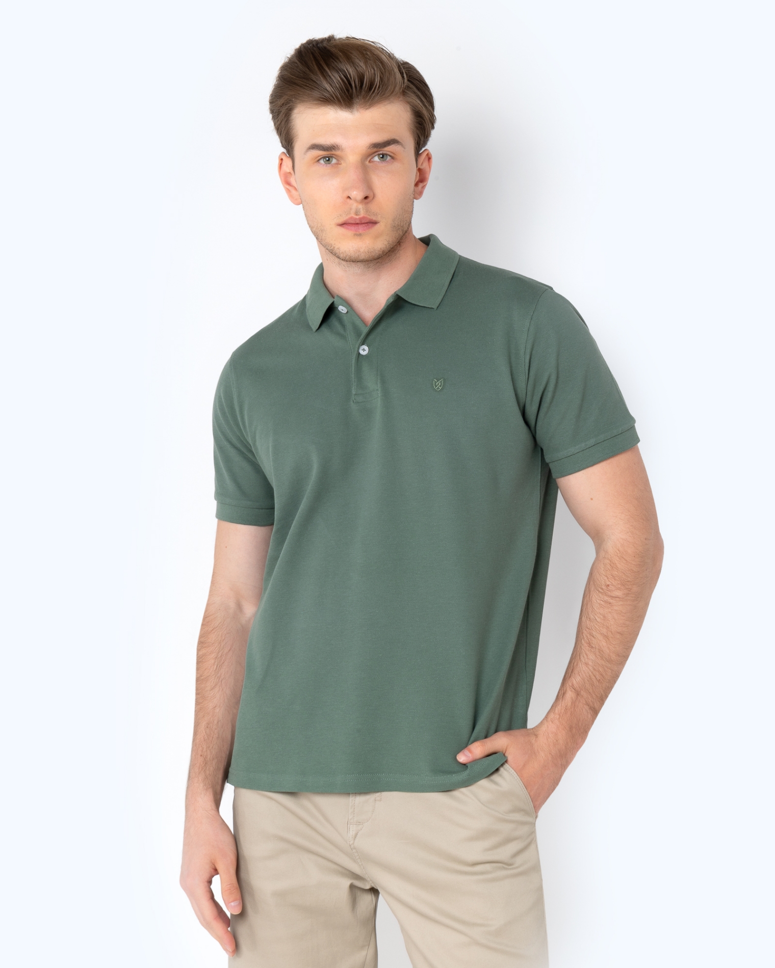 POLO PIQUE REGULAR FIT ΠΡΑΣΙΝΟ