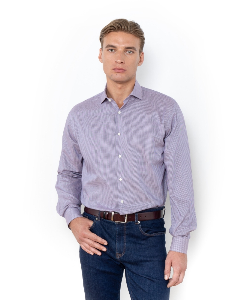 	TWILL SHIRT CUSTOM FIT ΜΠΟΡΝΤΟ