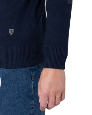 	ΠΛΕΚΤΟ ΒΑΜΒΑΚΕΡΟ HALF-ZIP ΜΠΛΕ thumb