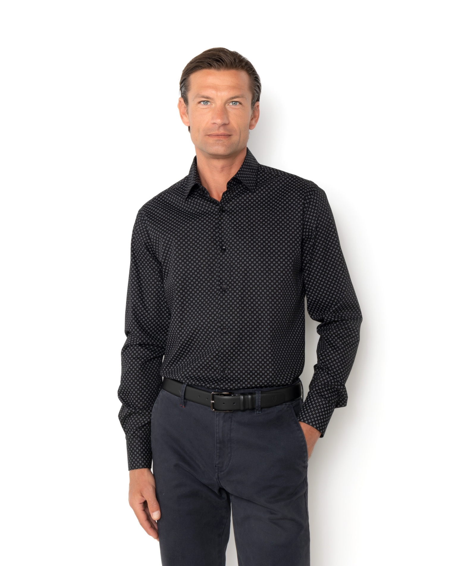 ΠΟΥΚΑΜΙΣΟ PRINT ΠΟΠΛΙΝΑ SLIM FIT