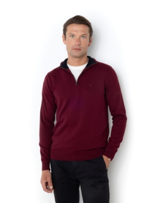 	ΠΛΕΚΤΟ ΒΑΜΒΑΚΕΡΟ HALF-ZIP ΜΠΟΡΝΤΟ thumb