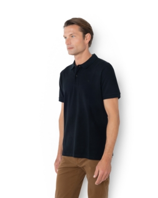 ΜΠΛΟΥΖΑ POLO PIQUE REGULAR FIT ΜΑΥΡΟ thumb