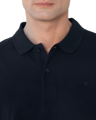 ΜΠΛΟΥΖΑ POLO PIQUE REGULAR FIT ΜΑΥΡΟ thumb