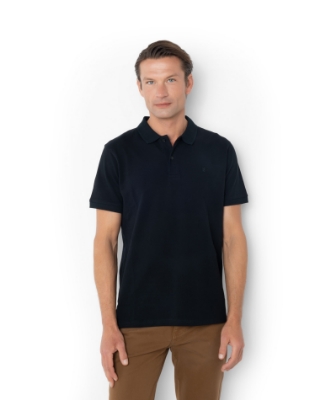 ΜΠΛΟΥΖΑ POLO PIQUE REGULAR FIT ΜΑΥΡΟ thumb