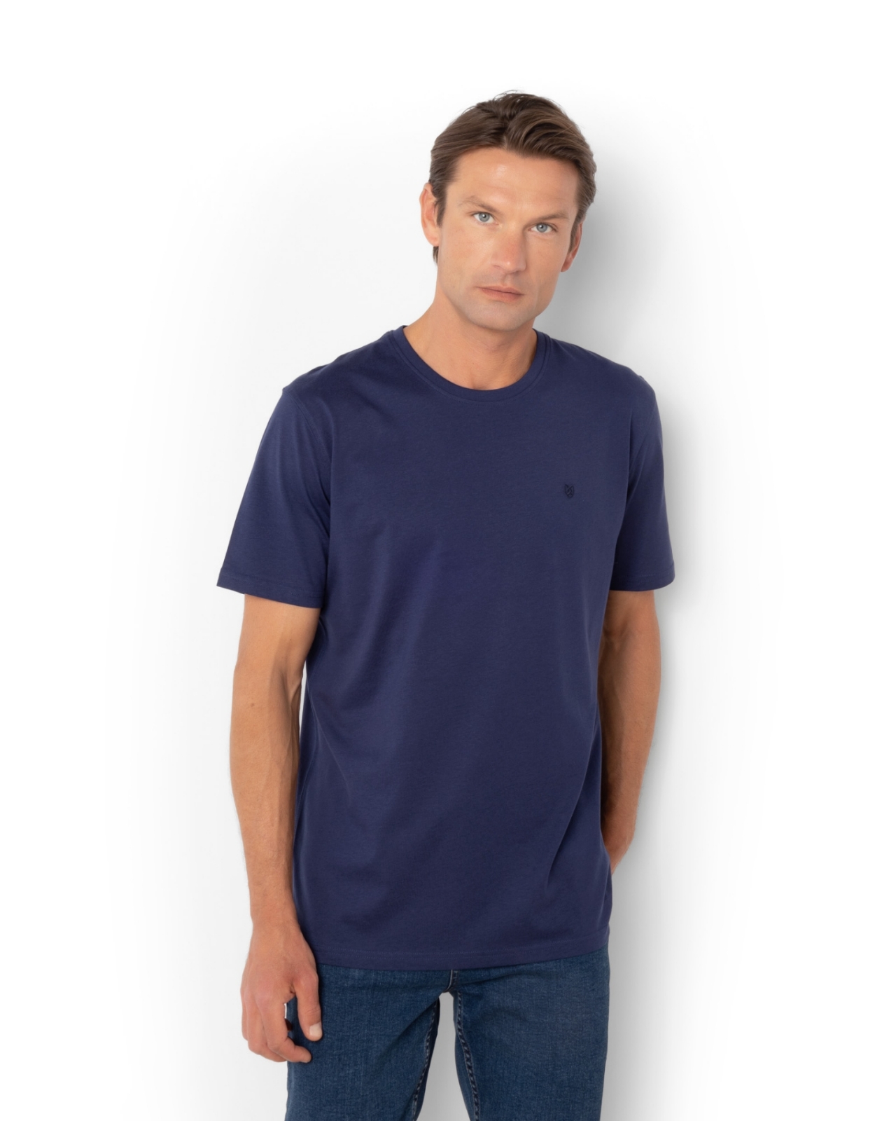 T-SHIRT REGULAR FIT ΜΠΛΕ