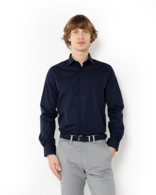 	ΠΟΥΚΑΜΙΣΟ ΠΟΠΛΙΝΑ CUSTOM FIT ΜΠΛΕ thumb