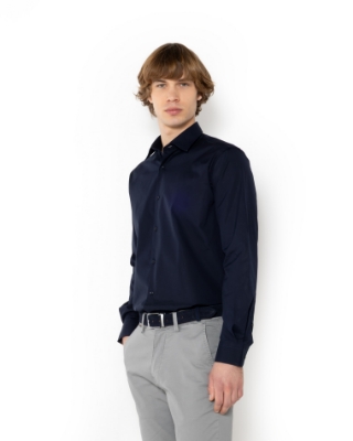 	ΠΟΥΚΑΜΙΣΟ ΠΟΠΛΙΝΑ CUSTOM FIT ΜΠΛΕ thumb