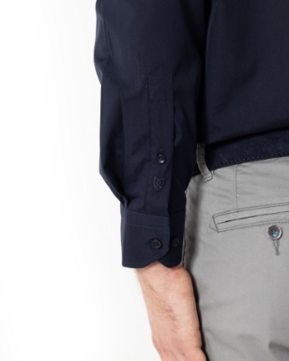 	ΠΟΥΚΑΜΙΣΟ ΠΟΠΛΙΝΑ CUSTOM FIT ΜΠΛΕ thumb