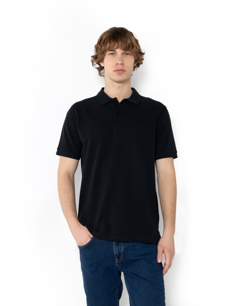 	ΜΠΛΟΥΖΑ POLO PIQUE REGULAR FIT ΜΑΥΡΟ