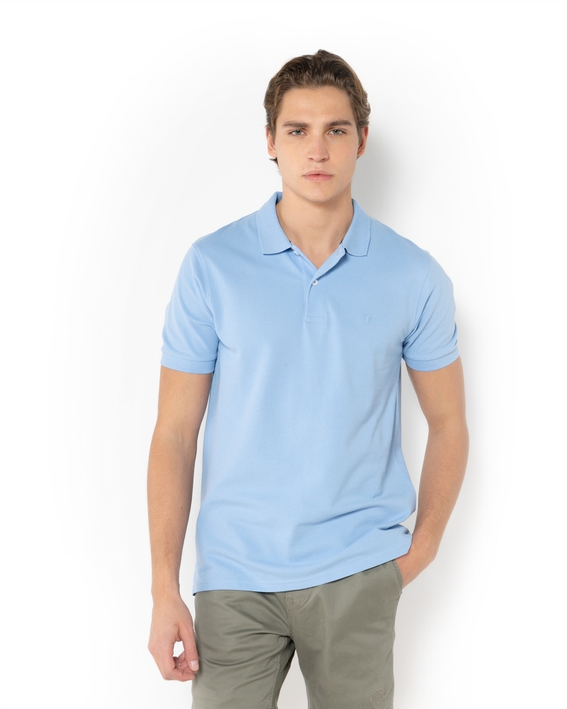 	POLO PIQUE REGULAR FIT ΓΑΛΑΖΙΟ