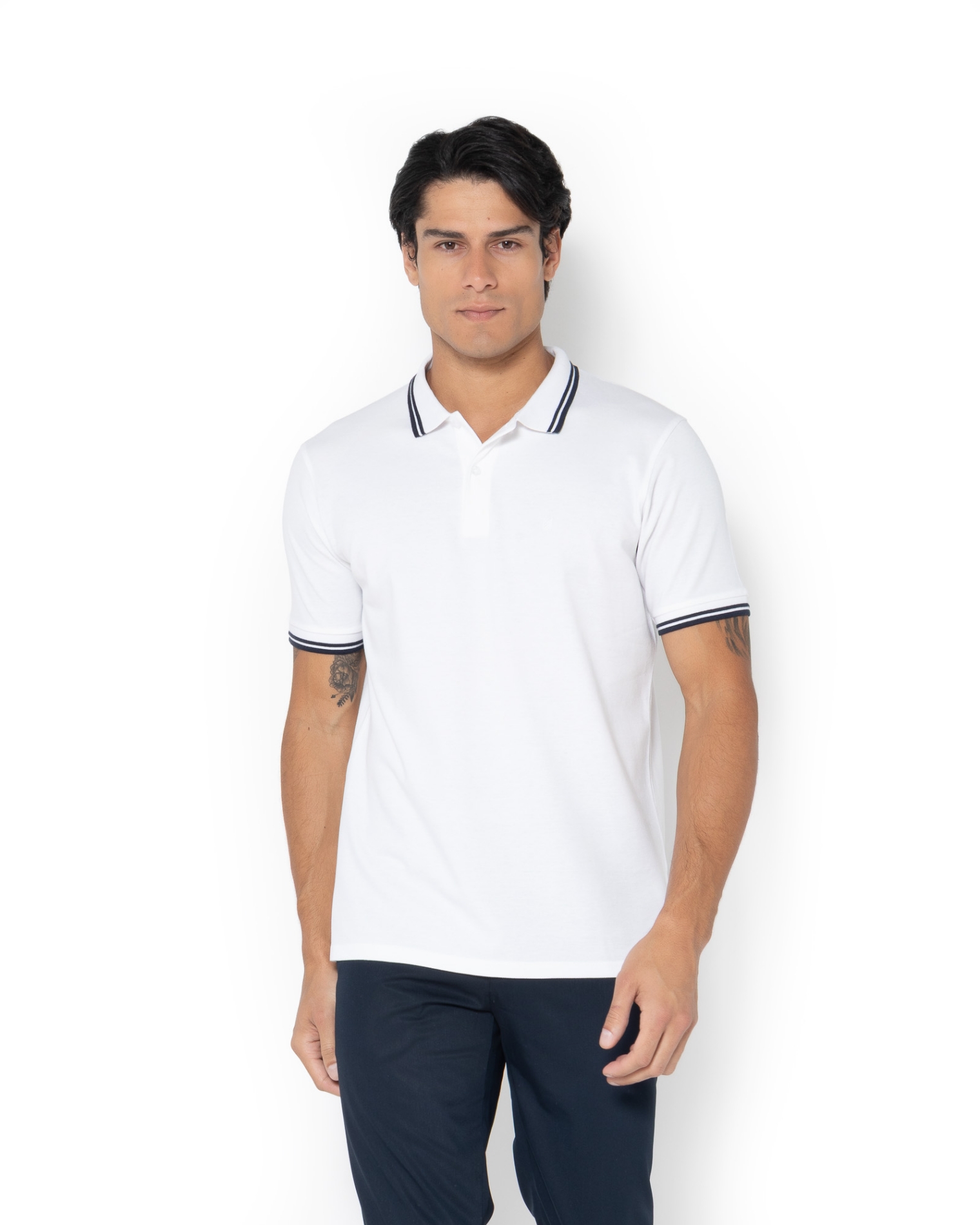 	POLO PIQUE TWIN TIPPED ΛΕΥΚΟ