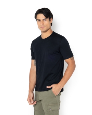 T-SHIRT REGULAR FIT ΜΑΥΡΟ thumb
