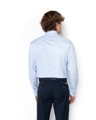ΠΟΥΚΑΜΙΣΟ ΠΟΠΛΙΝΑ ΓΑΛΑΖΙΟ SLIM FIT thumb