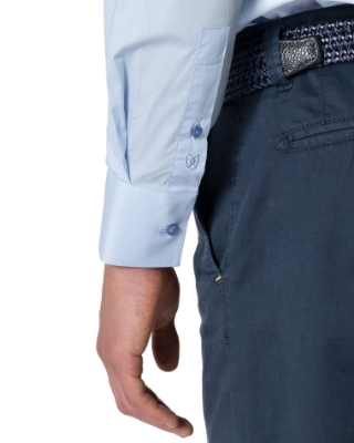 ΠΟΥΚΑΜΙΣΟ ΠΟΠΛΙΝΑ ΓΑΛΑΖΙΟ SLIM FIT thumb