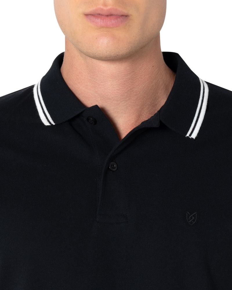 	POLO PIQUE TWIN TIPPED ΜΑΥΡΟ