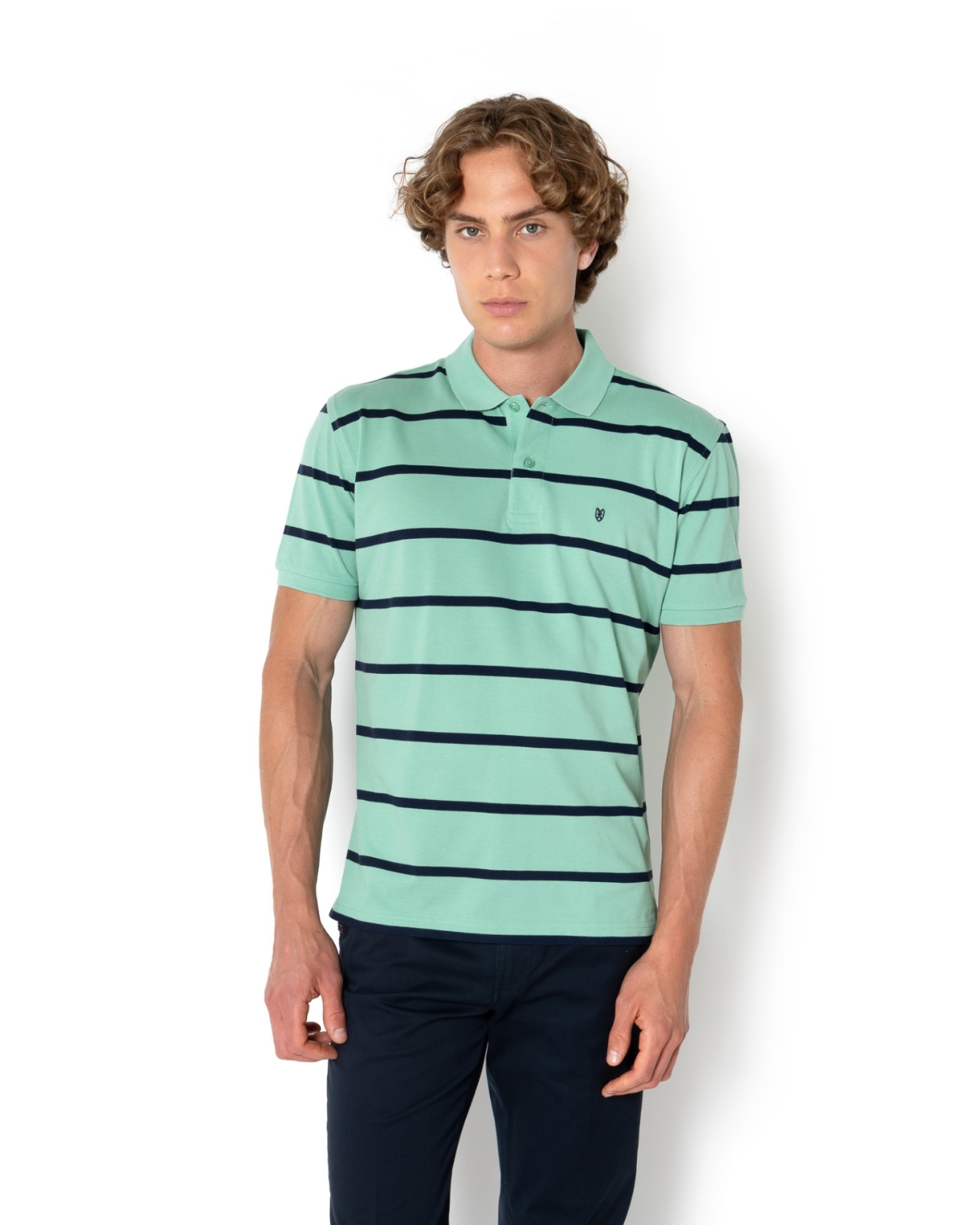 POLO PIQUE REGULAR FIT ΡΙΓΕΣ ΠΡΑΣΙΝΟ