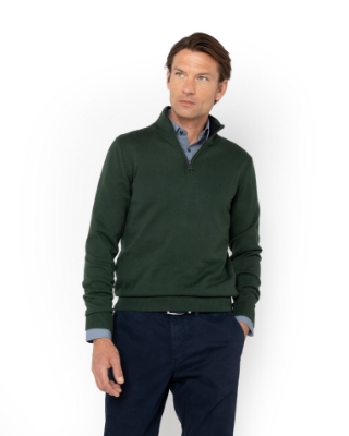 ΑΝΔΡΙΚΟ ΠΛΕΚΤΟ ΒΑΜΒΑΚΕΡΟ HALF-ZIP ΠΡΑΣΙΝΟ thumb
