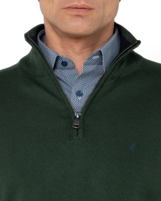 ΑΝΔΡΙΚΟ ΠΛΕΚΤΟ ΒΑΜΒΑΚΕΡΟ HALF-ZIP ΠΡΑΣΙΝΟ thumb