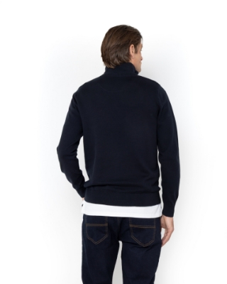 ΑΝΔΡΙΚΟ ΠΛΕΚΤΟ ΒΑΜΒΑΚΕΡΟ HALF-ZIP ΜΠΛΕ thumb