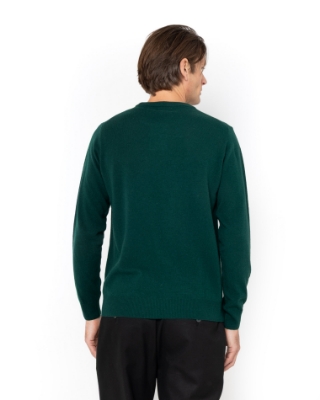 	ΑΝΔΡΙΚΟ ΠΛΕΚΤΟ LAMBSWOOL ΛΑΙΜΟΚΟΨΗ REGULAR FIT ΣΚΟΥΡΟ ΠΡΑΣΙΝΟ thumb