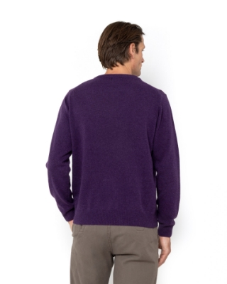 ΑΝΔΡΙΚΟ ΠΛΕΚΤΟ LAMBSWOOL ΛΑΙΜΟΚΟΨΗ REGULAR FIT ΜΟΒ thumb