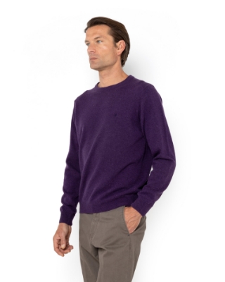 ΑΝΔΡΙΚΟ ΠΛΕΚΤΟ LAMBSWOOL ΛΑΙΜΟΚΟΨΗ REGULAR FIT ΜΟΒ thumb