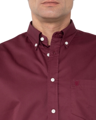 ΑΝΔΡΙΚΟ ΠΟΥΚΑΜΙΣΟ ΚΑΠΑΡΤΙΝΑ REGULAR FIT ΜΠΟΡΝΤΟ thumb