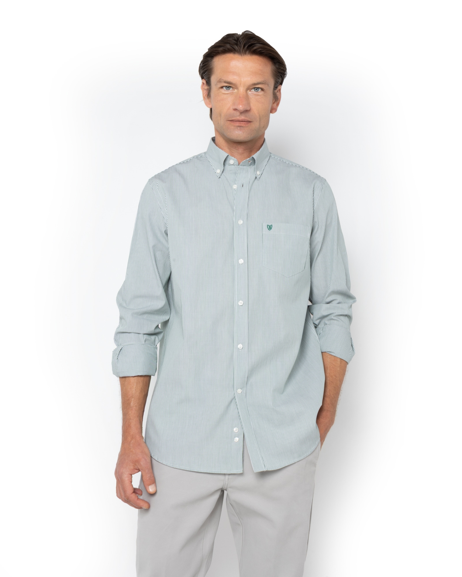 ΑΝΔΡΙΚΟ ΠΟΥΚΑΜΙΣΟ ΡΙΓΕΣ ΠΟΠΛΙΝΑ REGULAR FIT