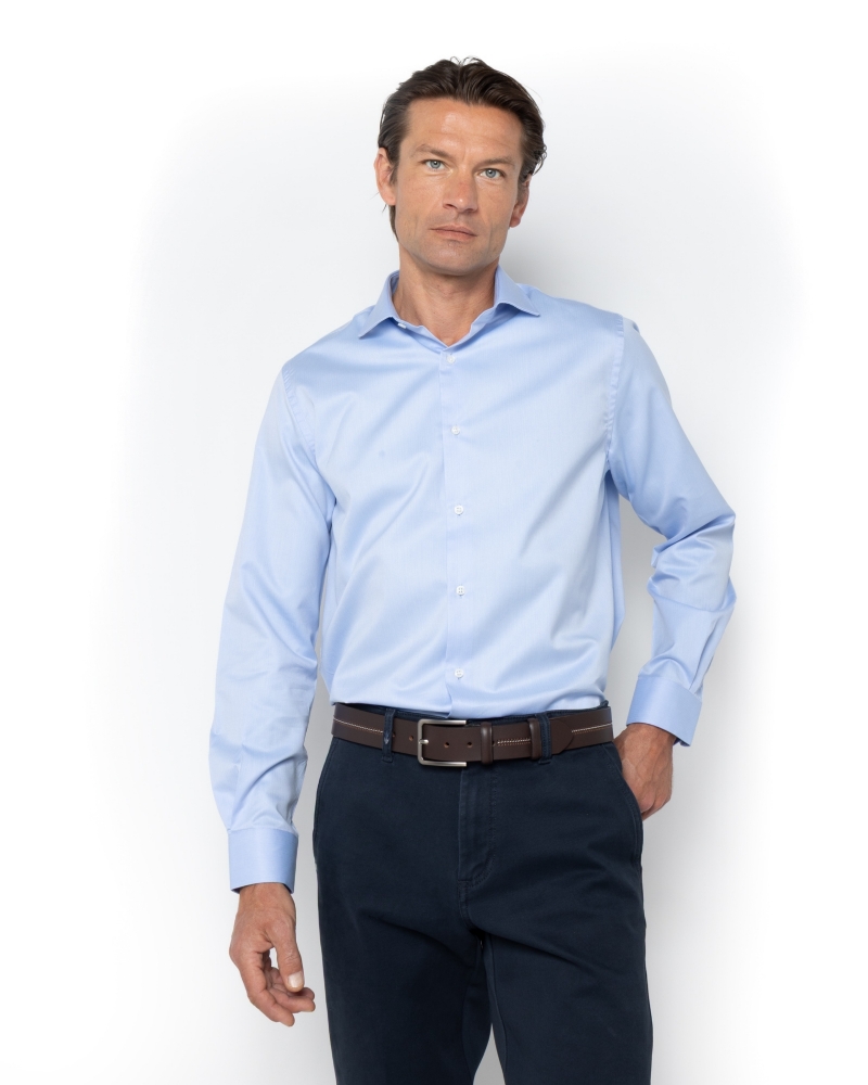 ΑΝΔΡΙΚΟ ΠΟΥΚΑΜΙΣΟ TWILL CUSTOM FIT ΓΑΛΑΖΙΟ