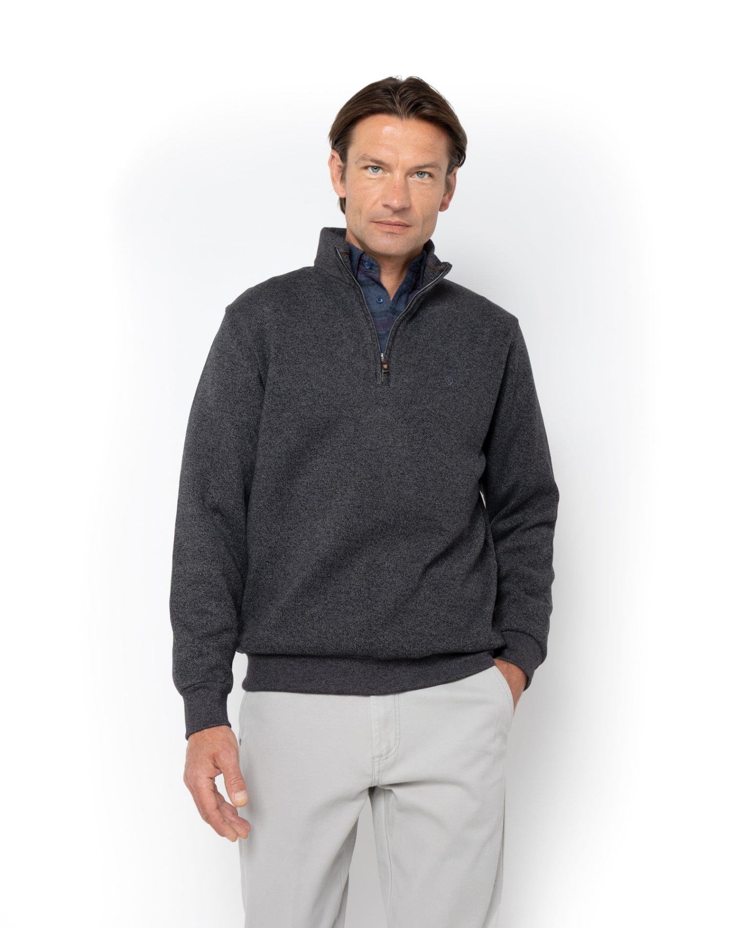 ΑΝΔΡΙΚΟ ΦΟΥΤΕΡ ΒΑΜΒΑΚΕΡΟ REGULAR FIT ΣΚΟΥΡΟ ΓΚΡΙ