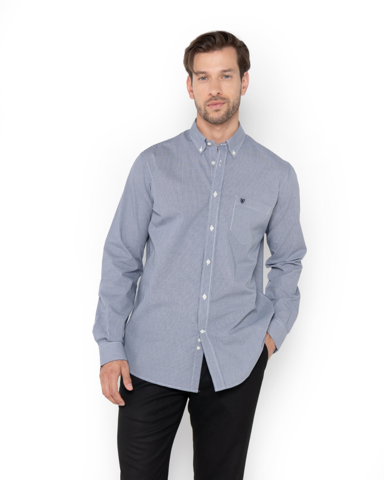 ΑΝΔΡΙΚΟ ΠΟΥΚΑΜΙΣΟ ΚΑΡΟ ΠΟΠΛΙΝΑ ΜΠΛΕ