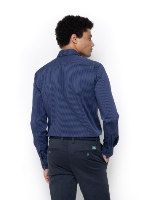 ΑΝΔΡΙΚΟ ΠΟΥΚΑΜΙΣΟ ΜΕ ΡΙΓΕΣ ΠΟΠΛΙΝΑ SLIM FIT thumb