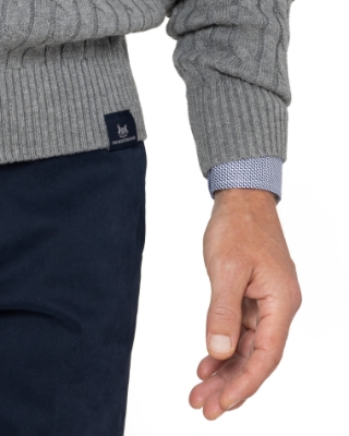 ΑΝΔΡΙΚΟ ΠΛΕΚΤΟ ΒΑΜΒΑΚΕΡΟ HALF-ZIP ΓΚΡΙ thumb