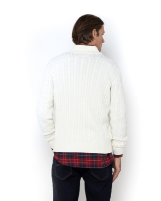 ΑΝΔΡΙΚΟ ΠΛΕΚΤΟ ΒΑΜΒΑΚΕΡΟ HALF-ZIP ΓΚΡΙ ΕΚΡΟΥ thumb